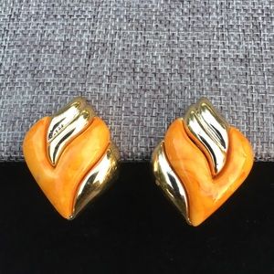 Gold Tone Clip Earrings
